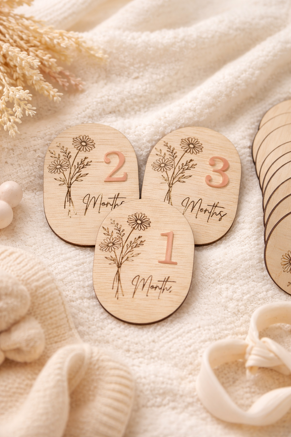 Baby Daisy Milestones Wooden and acrylic Set
