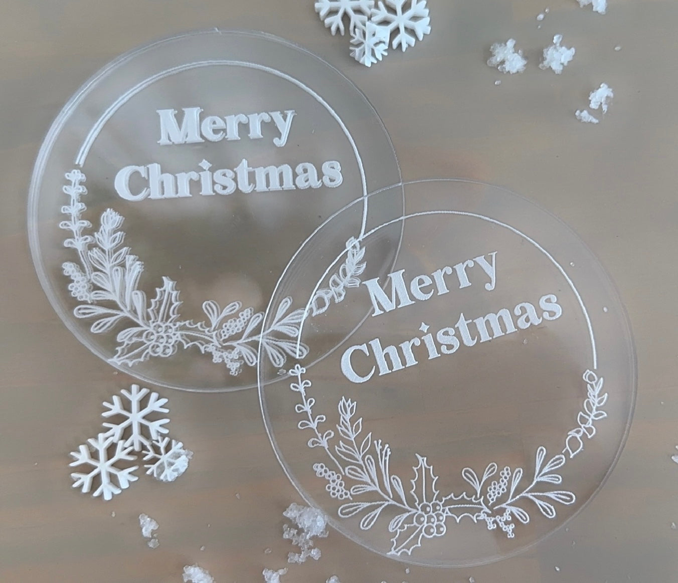 Clear acrylic engraved coasters