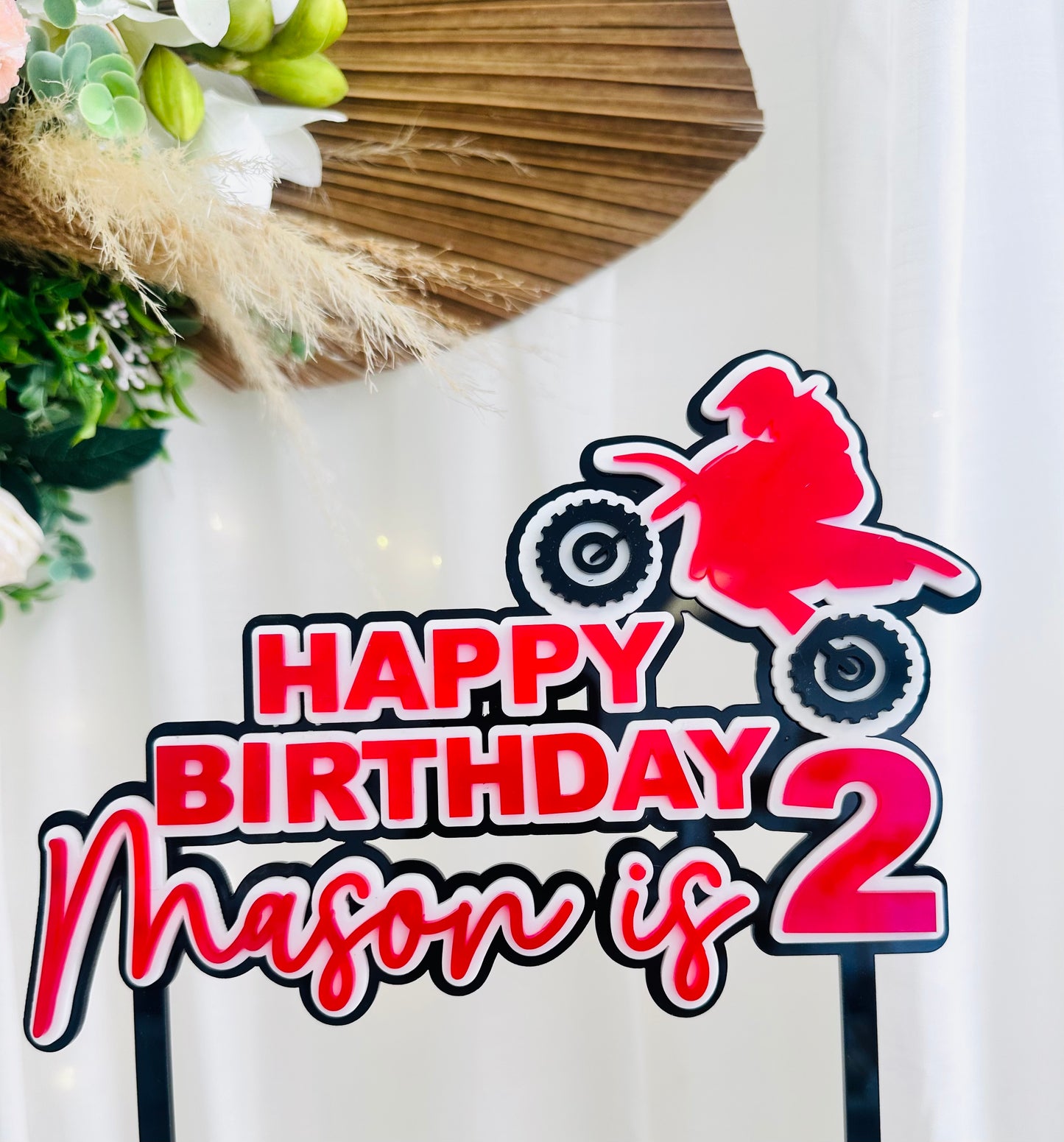 Motorbike cake topper