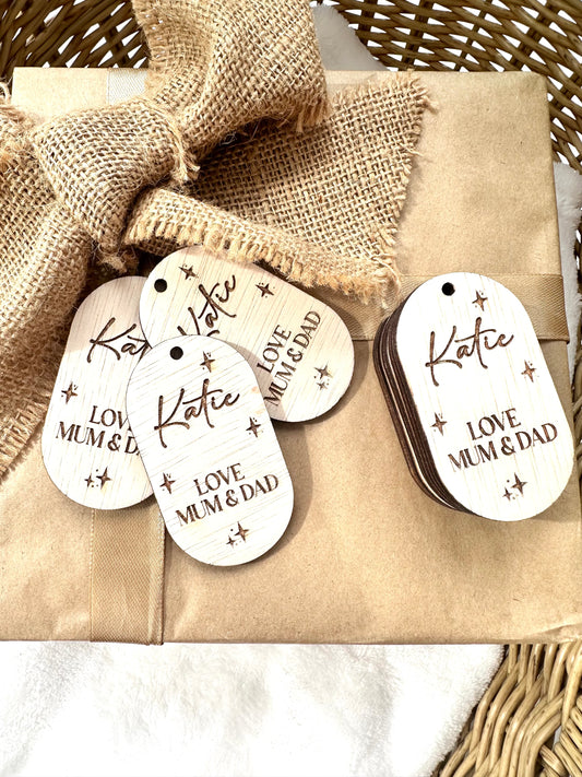 Mini personalised gift tags set of 10