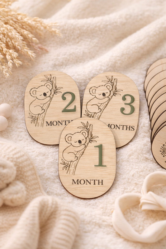 Baby Koala Milestones Wooden and acrylic Set