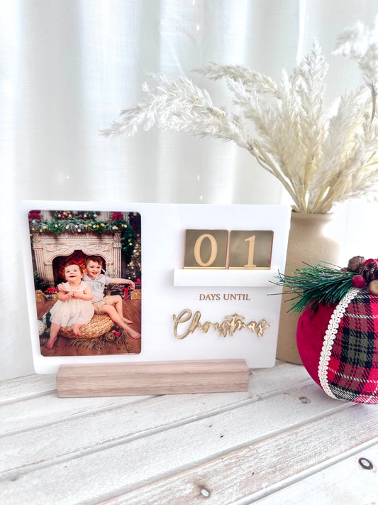 Days until Christmas photo plaque