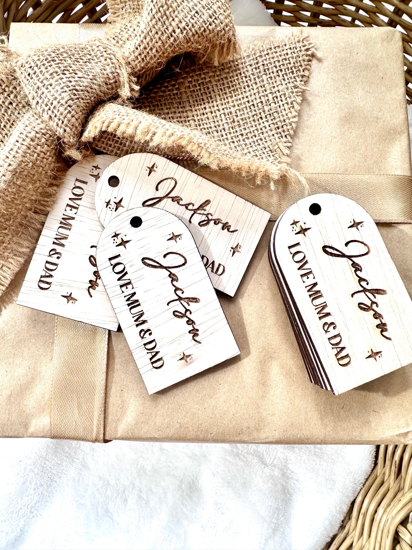 Mini personalised gift tags set of 10