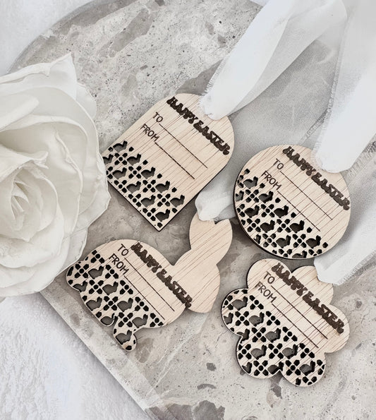 Easter rattan tags