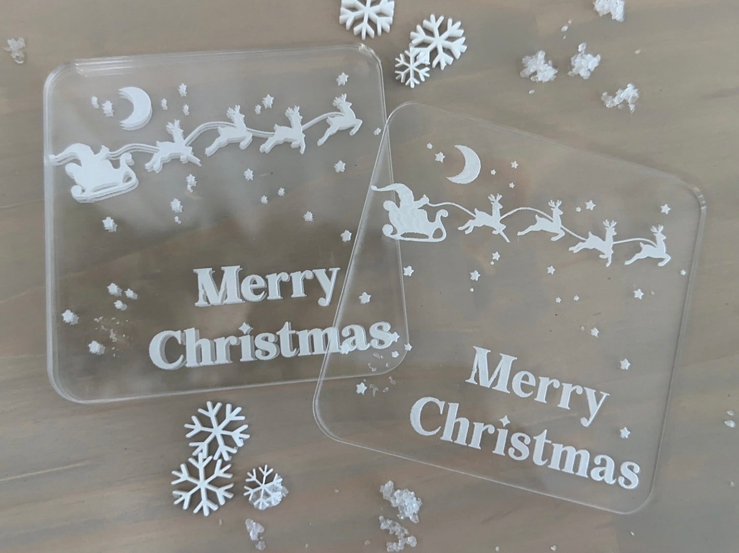 Clear acrylic engraved coasters