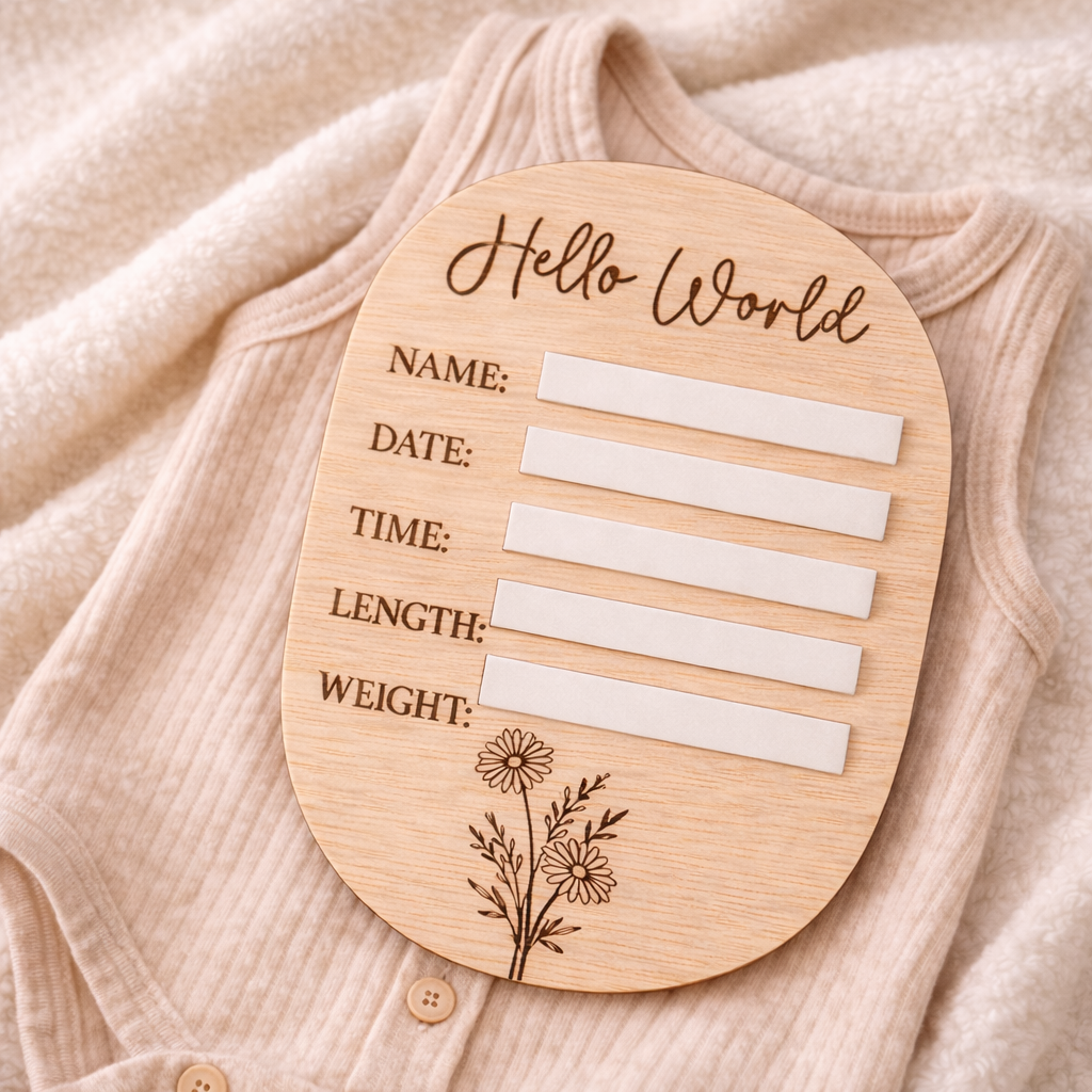 Baby Daisy Birth Announcement Plaque