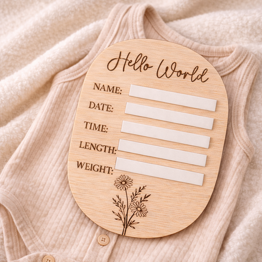 Baby Daisy Birth Announcement Plaque