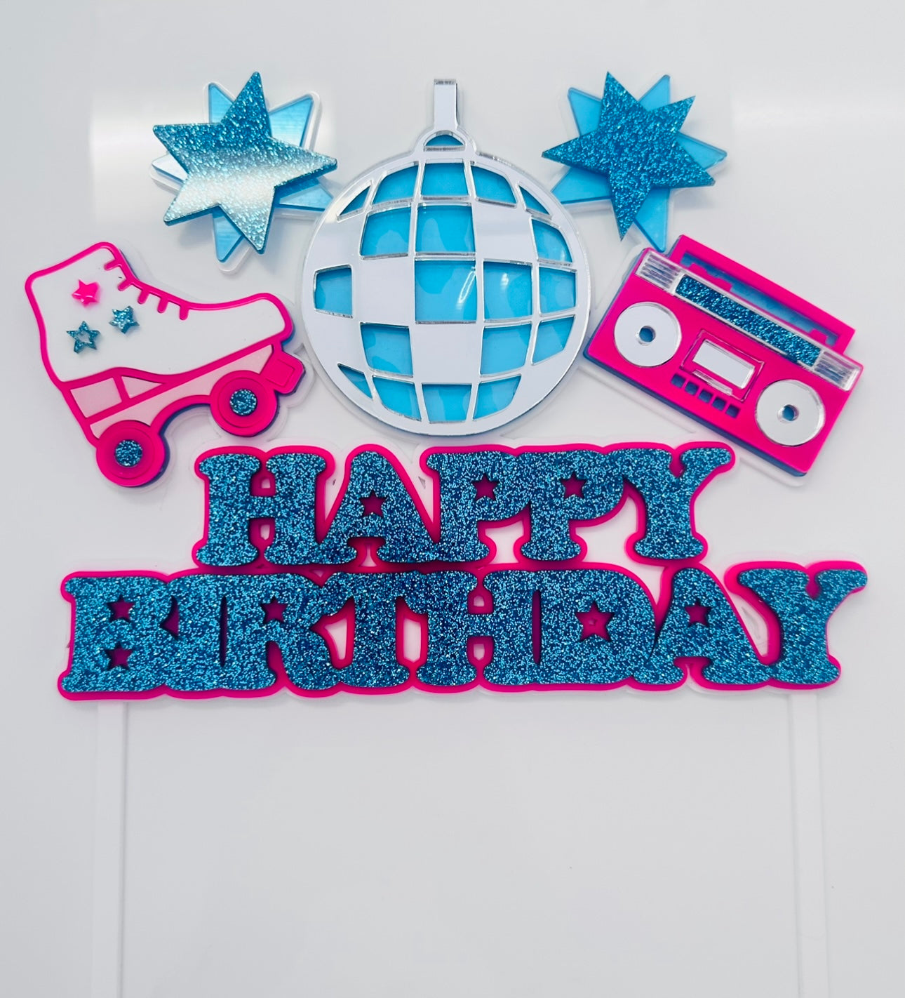 Retro disco cake topper