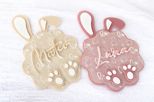 Personalised Easter Crate Tag – Bunny Basket Sign