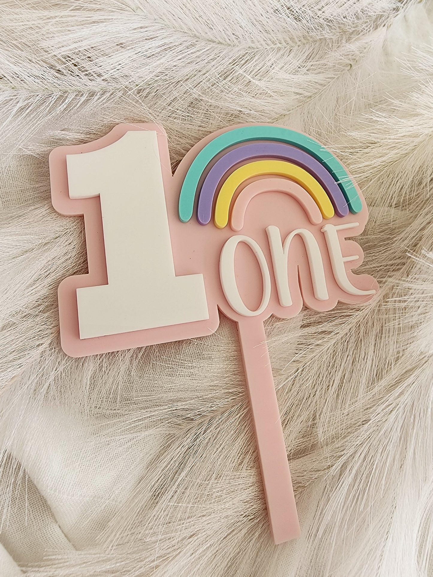 ONE Rainbow Cake Topper