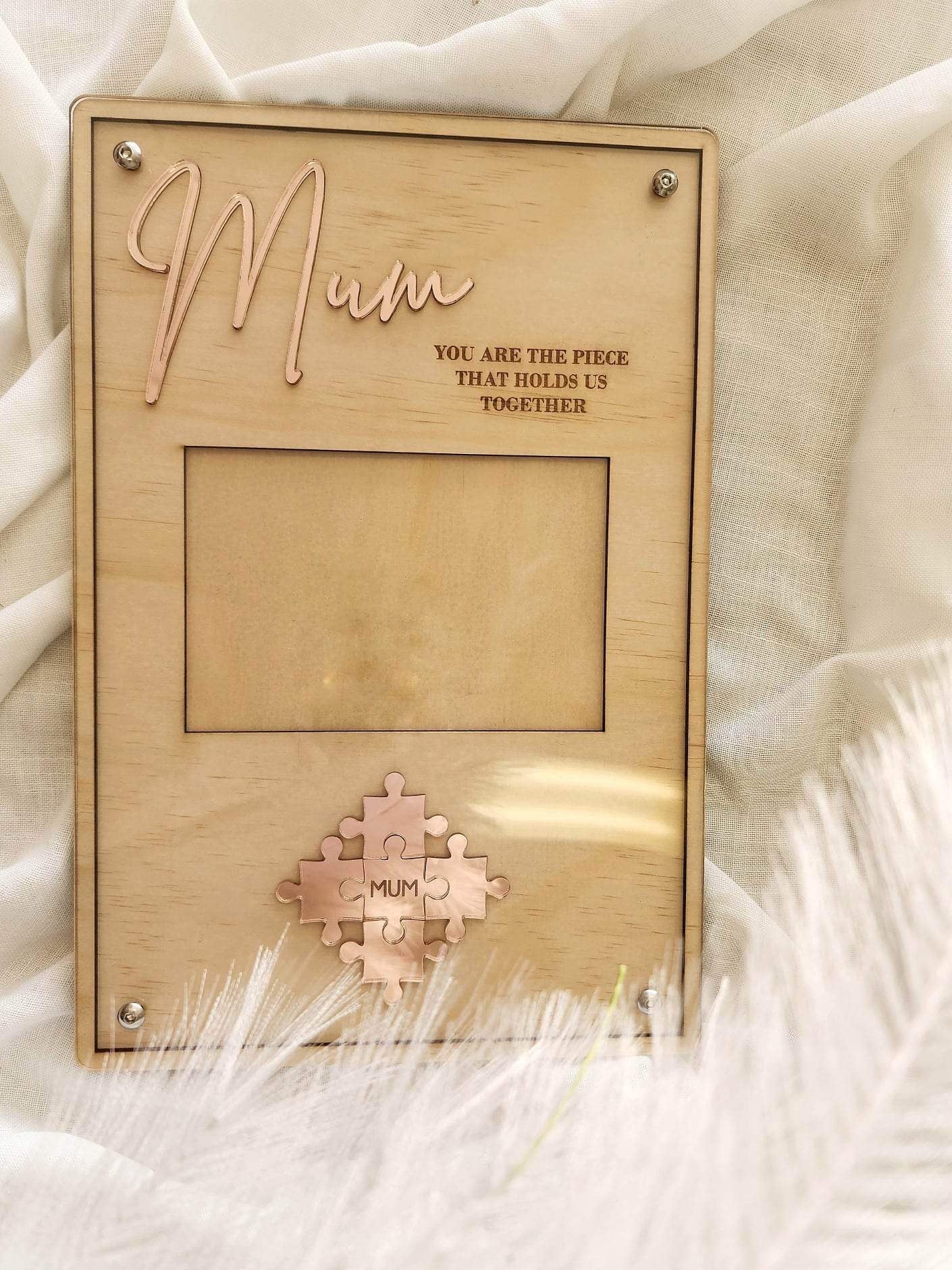 Mum Puzzle Piece Photo Plaque